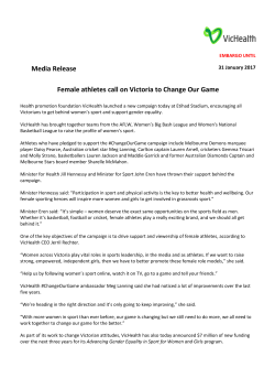 Media Release Female athletes call on Victoria to Change Our Game