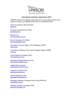 Affiliations to international solidarity groups 2014