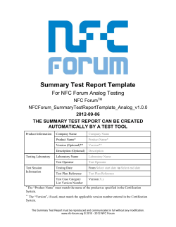 NFC Forum Digital Test Cases