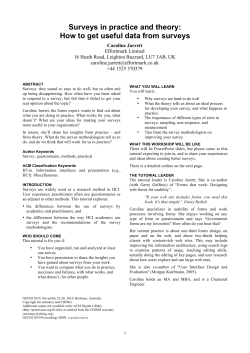 Surveys in practice and theory: How to get useful data from