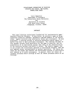 EVOLUTIONARY FOUNDATIONS OF SOLUTION