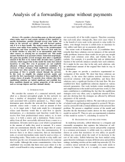 Analysis of a forwarding game without payments