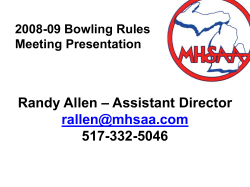 2009 Rules Meeting Power Point Presentation