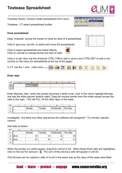 Textease spreadsheet - Somerset Learning Platform