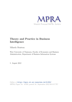 Theory and Practice in Business Intelligence