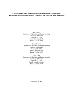 Implications for the Choice between Generalist and Specialist Sales