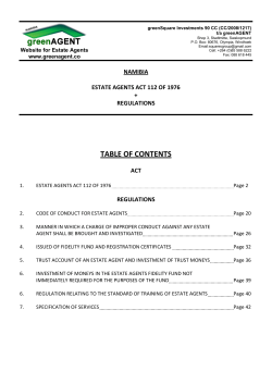 Estate Agents Act 112 of 1976 - Centre for Affordable Housing