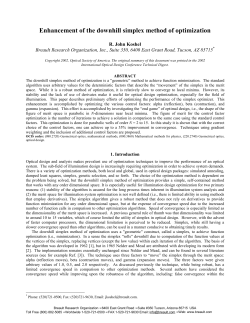 Enhancement of the downhill simplex method of optimization