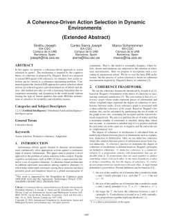 A Coherence-Driven Action Selection in Dynamic