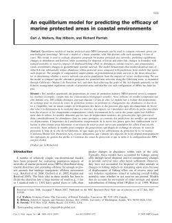 An equilibrium model for predicting the efficacy of marine protected