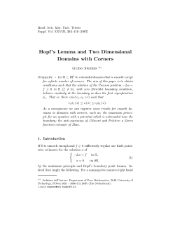Hopf`s Lemma and Two Dimensional Domains with Corners