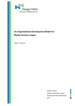 An Organizational Development Model for Mestis Hockey League