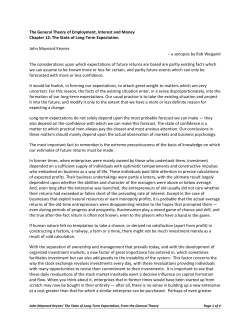 The State of Long-Term Expectation John Maynard Keynes