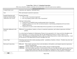 Evaluating Expressions