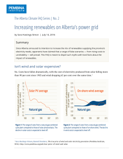 Increasing renewables on Alberta`s power grid