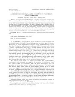 AN EXTENSION OF MATLAB TO CONTINUOUS FUNCTIONS AND