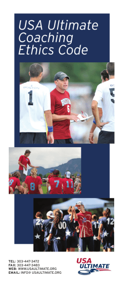 USA Ultimate Coaching Ethics Code