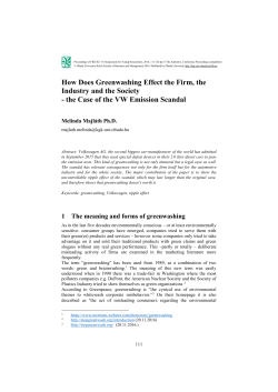 How Does Greenwashing Effect the Firm, the Industry and the Society