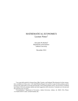 Mathematical Economics Lecture Notes