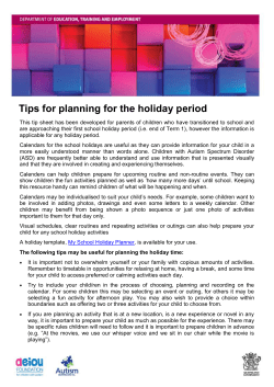 Tips for planning for the holiday period