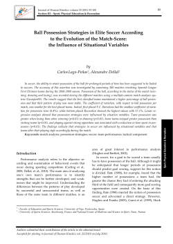 Ball Possession Strategies in Elite Soccer According to the Evolution