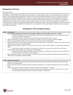 Kindergarten: Earth and Space Sciences