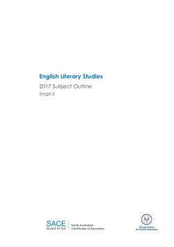 Stage 2 English Literary Studies Subject Outline for teaching