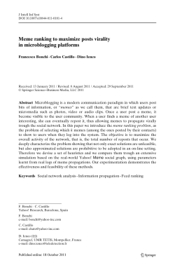 Meme ranking to maximize posts virality in microblogging platforms