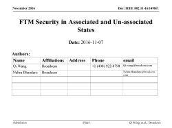 FTM Security in Associated and Un-associated States