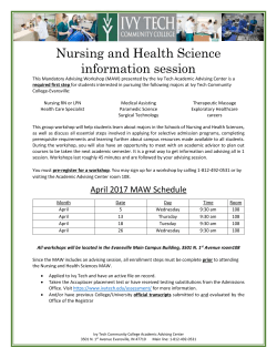 April 2017 MAW Schedule