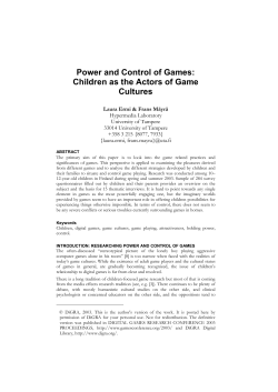 Power and Control of Games
