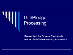 Gift Processing Overview - MU Business Information Center