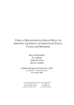 Using a Discontinuous Grant Rule to Identify the Effect of Grants on
