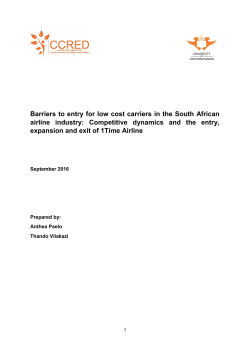 Barriers to entry for low cost carriers in the South African airline