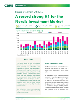 A record strong H1 for the Nordic Investment Market