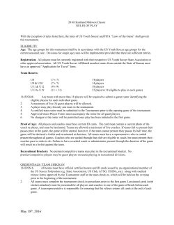 Tournament Rules - Heartland Soccer
