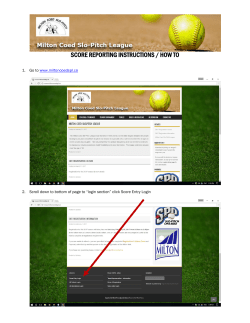 Score Entry Procedure