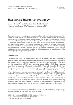 Exploring inclusive pedagogy