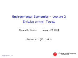 Environmental Economics &ndash; Lecture 2 Emission control: Targets