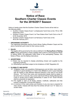 NOR - Southern Charter Sailing