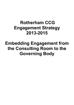 Rotherham CCG Engagement Strategy 2013-2015