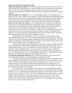 Missouri Compromise of 1820