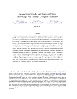 International Shocks and Domestic Prices