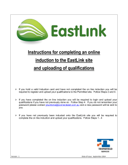 Contractor Instructions - Registration and Induction