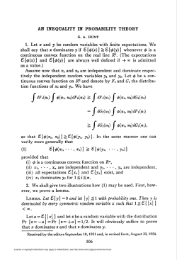 AN INEQUALITY IN PROBABILITY THEORY