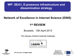 SEA1 - Network of Excellence in InterNet Science