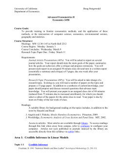Course Syllabus - UCSB Economics