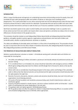 the principles of escalation and conflict resolution