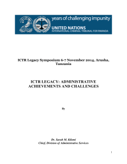 ictr legacy: administrative achievements and challenges
