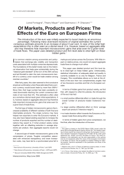Of Markets, Products and Prices: The Effects of the